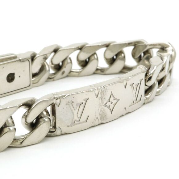 Louis Vuitton Monogram Logo Plate Metal Bracelet M00270 - Picture 3 of 6